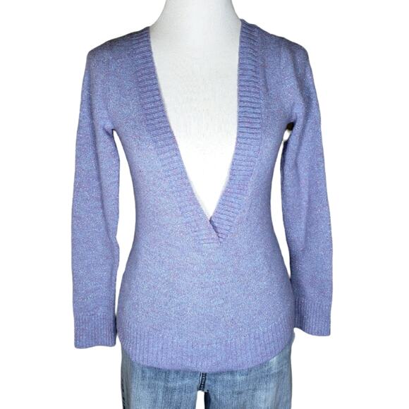 Y2K V-neck Sweater Lavender Size Medium - Picture 1 of 5